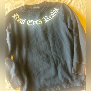 Black graphic hip and bone crew neck sweater